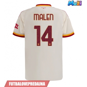 Lacne Muži Futbalové dres AS Roma Donyell Malen #14 2026-27 Krátky Rukáv - Preč
